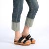 imageAthlefit Platform Sandals Women Summer Flatform Slides for Women Comfortable Arch Support Beach SandalsBlack