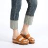 imageAthlefit Platform Sandals Women Summer Flatform Slides for Women Comfortable Arch Support Beach SandalsBrown