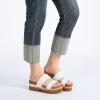 imageAthlefit Platform Sandals Women Summer Flatform Slides for Women Comfortable Arch Support Beach SandalsWhite