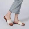 imageAthlefit Womens Flat Sandals Comfortable Slide Sandals Dressy Summer 2025Beige