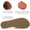 imageAthlefit Womens Flat Sandals Summer Casual Slip On Leather Slide SandalBlack