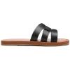 imageAthlefit Womens Flat Sandals Summer Casual Slip On Leather Slide SandalBlack