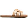 imageAthlefit Womens Flat Sandals Summer Casual Slip On Leather Slide SandalKhaki