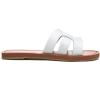 imageAthlefit Womens Flat Sandals Summer Casual Slip On Leather Slide SandalWhite