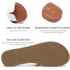 imageAthlefit Womens Flat Sandals Summer Casual Slip On Leather Slide SandalWhite