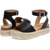 imageAthlefit Womens Platform Espadrille Wedge Sandals Comfortable Open Toe Buckle Sandals for Summer CasualBlack