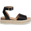 imageAthlefit Womens Platform Espadrille Wedge Sandals Comfortable Open Toe Buckle Sandals for Summer CasualBlack