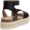 imageAthlefit Womens Platform Espadrille Wedge Sandals Comfortable Open Toe Buckle Sandals for Summer CasualBlack