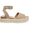 imageAthlefit Womens Platform Espadrille Wedge Sandals Comfortable Open Toe Buckle Sandals for Summer CasualKhaki