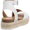 imageAthlefit Womens Platform Espadrille Wedge Sandals Comfortable Open Toe Buckle Sandals for Summer CasualWhite