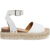 imageAthlefit Womens Platform Espadrille Wedge Sandals Comfortable Open Toe Buckle Sandals for Summer CasualWhite