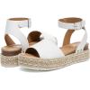 imageAthlefit Womens Platform Espadrille Wedge Sandals Comfortable Open Toe Buckle Sandals for Summer CasualWhite