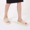 imageAthlefit Womens Slip On Platform Sandals Comfortable Open Toe Summer Flatform Slide SandalsBeige