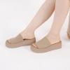 imageAthlefit Womens Slip On Platform Sandals Comfortable Open Toe Summer Flatform Slide SandalsNude
