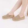 imageAthlefit Womens Slip On Platform Sandals Comfortable Open Toe Summer Flatform Slide SandalsTaupe