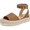 imageAthlefit Womens Platform Espadrille Wedge Sandals Comfortable Open Toe Buckle Sandals for Summer CasualBrown