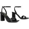 imageAthlefit Chunky Heels for Women Block Heeled Sandals Square Toe Ankle Strap Fashion High Heels for PromBlack