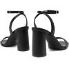 imageAthlefit Chunky Heels for Women Block Heeled Sandals Square Toe Ankle Strap Fashion High Heels for PromBlack