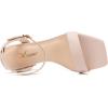 imageAthlefit Chunky Heels for Women Block Heeled Sandals Square Toe Ankle Strap Fashion High Heels for PromNude
