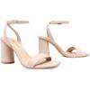 imageAthlefit Chunky Heels for Women Block Heeled Sandals Square Toe Ankle Strap Fashion High Heels for PromNude