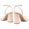 imageAthlefit Chunky Heels for Women Block Heeled Sandals Square Toe Ankle Strap Fashion High Heels for PromNude