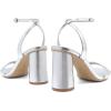 imageAthlefit Chunky Heels for Women Block Heeled Sandals Square Toe Ankle Strap Fashion High Heels for PromSilver