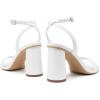 imageAthlefit Chunky Heels for Women Block Heeled Sandals Square Toe Ankle Strap Fashion High Heels for PromWhite