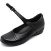 imageAthlefit Mary Jane Flats for Women Dressy Ballet Flats Shoes Comfortable Round Toe Buckle Work Flat ShoesBlack