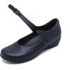 imageAthlefit Mary Jane Flats for Women Dressy Ballet Flats Shoes Comfortable Round Toe Buckle Work Flat ShoesBlue