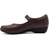 imageAthlefit Mary Jane Flats for Women Dressy Ballet Flats Shoes Comfortable Round Toe Buckle Work Flat ShoesBrown
