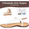 imageAthlefit Womens Comfortable Orthopedic Sandals Thong Dressy TStrap Orthotic Casual Summer Arch Support Sandals02white