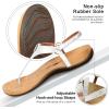 imageAthlefit Womens Comfortable Orthopedic Sandals Thong Dressy TStrap Orthotic Casual Summer Arch Support Sandals02white