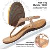 imageAthlefit Womens Comfortable Orthopedic Sandals Thong Dressy TStrap Orthotic Casual Summer Arch Support SandalsKhaki