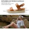 imageAthlefit Womens Espadrilles Sandals Ankle Strap Buckle Wedge Sandal Open Toe Studded Platform SandalsLight Brown