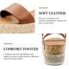 imageAthlefit Womens Espadrilles Sandals Ankle Strap Buckle Wedge Sandal Open Toe Studded Platform SandalsLight Brown