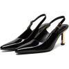 imageAthlefit Womens High Stiletto Slingback Heels Elegant Closed Square Toe Dress Pumps Shoes for Bridal Wedding Work PartyBlack