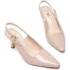 imageAthlefit Womens High Stiletto Slingback Heels Elegant Closed Square Toe Dress Pumps Shoes for Bridal Wedding Work PartyNude