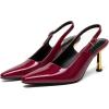 imageAthlefit Womens High Stiletto Slingback Heels Elegant Closed Square Toe Dress Pumps Shoes for Bridal Wedding Work PartyRed