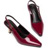 imageAthlefit Womens High Stiletto Slingback Heels Elegant Closed Square Toe Dress Pumps Shoes for Bridal Wedding Work PartyRed