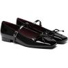 imageAthlefit Womens Mary Jane Flats Dressy Comfortable Square Toe Ballet Flats Shoes with Buckle StrapBlack