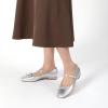 imageAthlefit Womens Mary Jane Flats Dressy Comfortable Square Toe Ballet Flats Shoes with Buckle StrapSilver