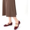 imageAthlefit Womens Mary Jane Flats Dressy Comfortable Square Toe Ballet Flats Shoes with Buckle StrapWine Red