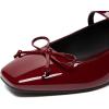 imageAthlefit Womens Mary Jane Flats Dressy Comfortable Square Toe Ballet Flats Shoes with Buckle StrapWine Red