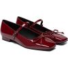 imageAthlefit Womens Mary Jane Flats Dressy Comfortable Square Toe Ballet Flats Shoes with Buckle StrapWine Red