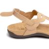 imageAthlefit Womens Orthopedic Arch Support Sandals Comfortable Thong TStrap Orthotic Casual Flat SandalsNude
