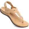 imageAthlefit Womens Orthopedic Arch Support Sandals Comfortable Thong TStrap Orthotic Casual Flat SandalsNude