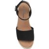 imageAthlefit Womens Platform Sandals Buckle Ankle Strap Open Toe Espadrille Wedge SandalsBlack