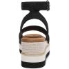 imageAthlefit Womens Platform Sandals Buckle Ankle Strap Open Toe Espadrille Wedge SandalsBlack