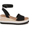 imageAthlefit Womens Platform Sandals Buckle Ankle Strap Open Toe Espadrille Wedge SandalsBlack Pu