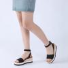 imageAthlefit Womens Platform Sandals Buckle Ankle Strap Open Toe Espadrille Wedge SandalsBlack Pu